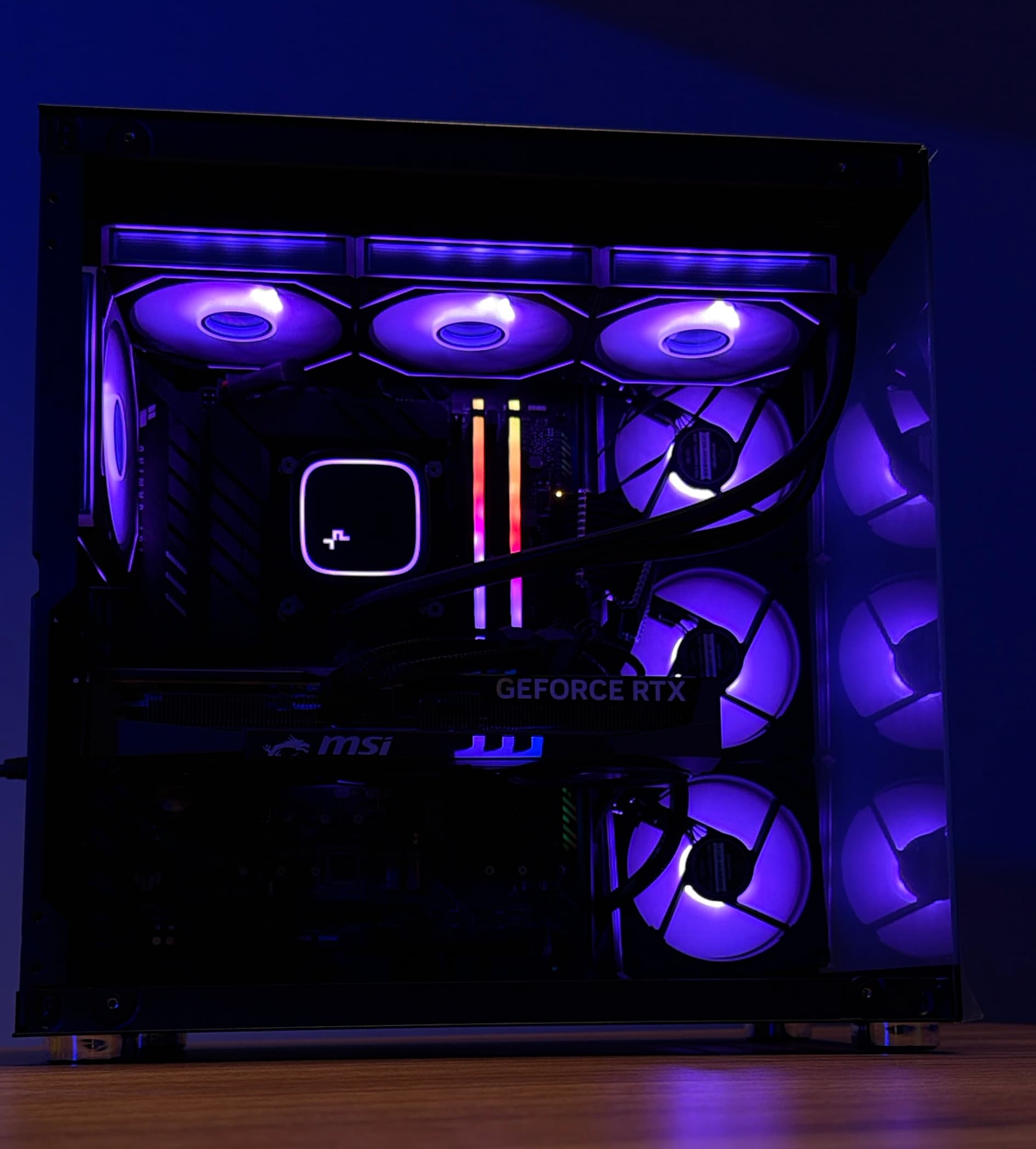 Professional workstation — open side panel